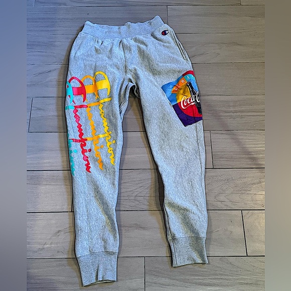 Vintage coca cola Champion Gray Sweatpants MEDIUM no callouts WITH POCKETS - Picture 1 of 5